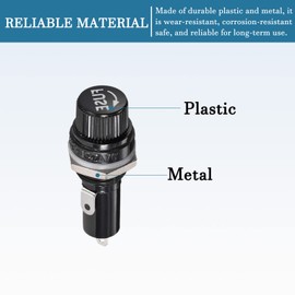 QUARKZMAN 6 x 30 mm AC 125 V/15 A 250 V/10 A Fuse Holder x 2 Pieces Threaded Panel Mounted Screw Cap Fuse Holder Socket for Car Radio Audio DIY Project, Black