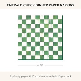 MACKENZIE-CHILDS Dinner Paper Napkins, Stylish Paper Dinner Napkins, Pink-and-White Rosy Check