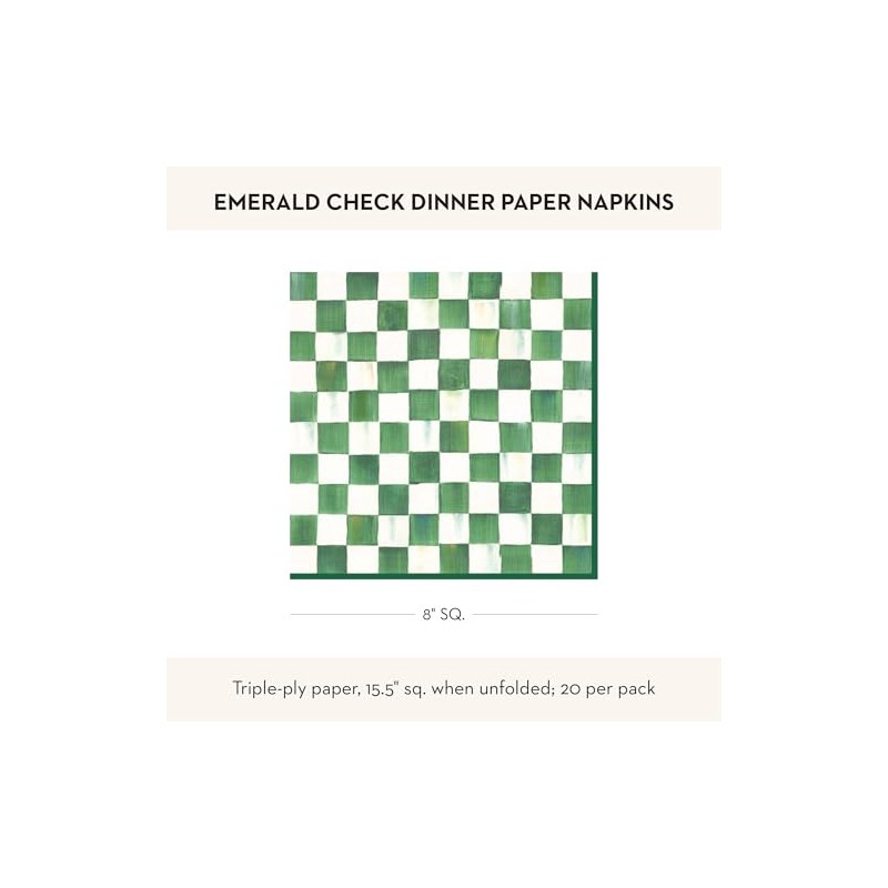 MACKENZIE-CHILDS Dinner Paper Napkins, Stylish Paper Dinner Napkins, Pink-and-White Rosy