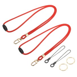 PATIKIL 2Pcs Neck Lanyard Strap for Keys ID Badges Holder Long Keychain Lanyard Red