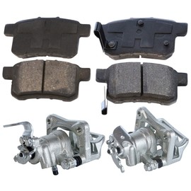 AutoShack Rear Brake Calipers and Ceramic Pads Replacement for 2008-2012 Honda Accord 2009-2014 Acura TSX 2.4L 3.5L V6 FWD SCD1336-BC30298PR