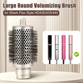 Large Round Volumizing Brush for Shark FlexStyle Blow Dryers, Bigger Round Brush Attachment for Straight, Wavy, Curly, and Coily Hair