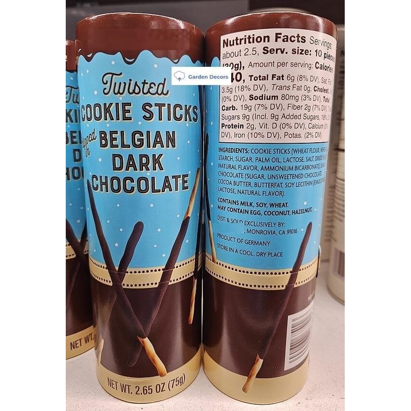 Trader Joe Twisted Cookie Sticks Dipped in Belgian Dark Chocolate