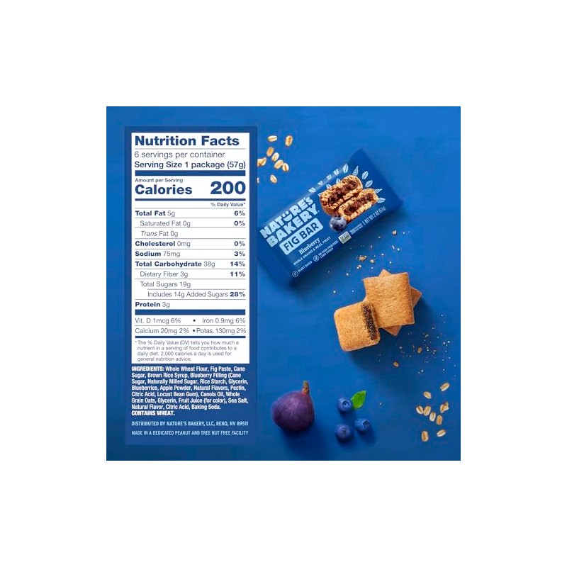 Nature's Bakery Blueberry Fig Bars, 2 Oz, 6 Ct