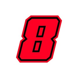 4R Quattroerre.it 13398 Racing Number 8 Moto GP, Neon Red, 10 x 10 cm