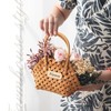 Wood Baskets Woven Hand-Held Wicker Cachepot For Flowers Pot Wicker