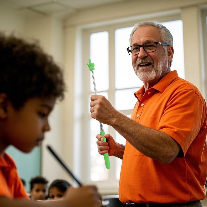 LYMXsd Teacher Fingertip Stick, Classroom Pointer, Retractable Hand Pointer, Elementary