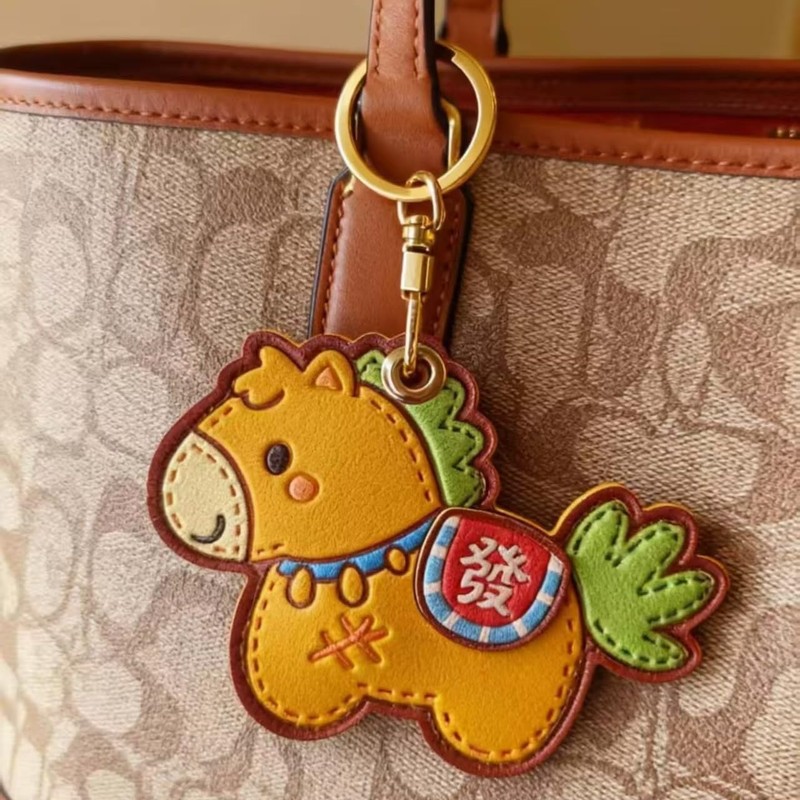 MC Fashion Lucky Horse PU Leather Keychain Holder for AirTag