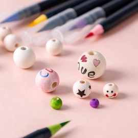 100pcs 20MM Wood Beads Natural Unfinished Round Wooden Loose Beads Wood Spacer Beads for Craft Making Decorations and DIY Crafts (20mm)