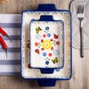 Bicuzat Vintage Style Flower and Butterfly Ladybug Pattern Bakeware Ceramic