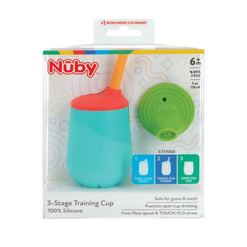 Nuby First Training Cup Set - Silicone Tumbler with Spout