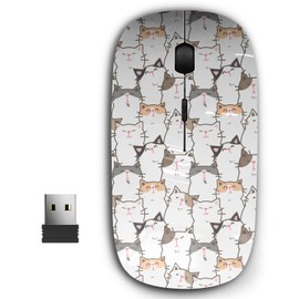 2.4G Ergonomic Portable USB Wireless Mouse for PC, Laptop, Computer, Notebook with Nano Receiver ( Cute Cartoon Cat )