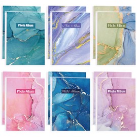 Sinmoe 12 Pcs Mini Photo Album Bulk 4 x 6 Inch Small Picture Album Book for Photos with Removable Decorative Inserts Flexible Cover Album Post Card Album Holder(Classic Color,Marble Print)