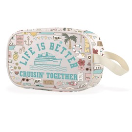 WCGXKO Life Is Better Crusin Together Clear Makeup Bag Cruise Vacation Gift Cruise Cabin Gift (Better Cruise Cbag)