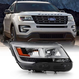 ACANII - For 2016-2019 Ford Explorer Limited|XLT|Platinum w/o Full LED Chrome Bezel LED Headlight - Passenger, w/o Logo