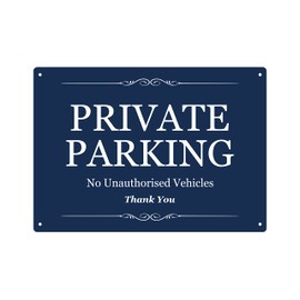 Private Parking - No Unauthorised Vehicles, Residential Car Park/Staff Car Parking Bays, Sign/Notice, A4 Size, Exterior Use Sign (Blue)