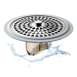 Magnetic Shower Drain Strainer, Hair Strainer, Shower Stainless Steel, 77 mm Anti-Odour Sink Strainer, Kitchen Sink Strainer, for Bathroom, Bathtub and Kitchen (Silver)