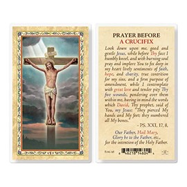 Prayer Before a Crucifix Gold Stamped Laminated Holy Cards, 25-Count Value Pack
