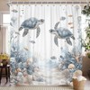 ChloropLastid Ocean Shower Curtain, Turtle Fish Coastal Beach Bathroom Decor