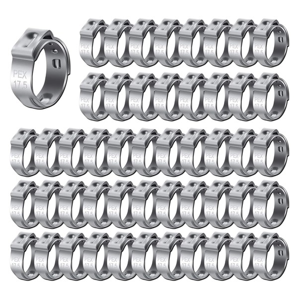 Yumfugu 50 PCS Automotive 1/2 Inch PEX Clamp, Stainless Steel