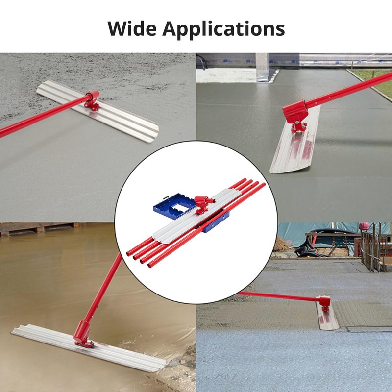 Towallmark 48x8" Magnesium Concrete Bull Float Kit, Professional Round End