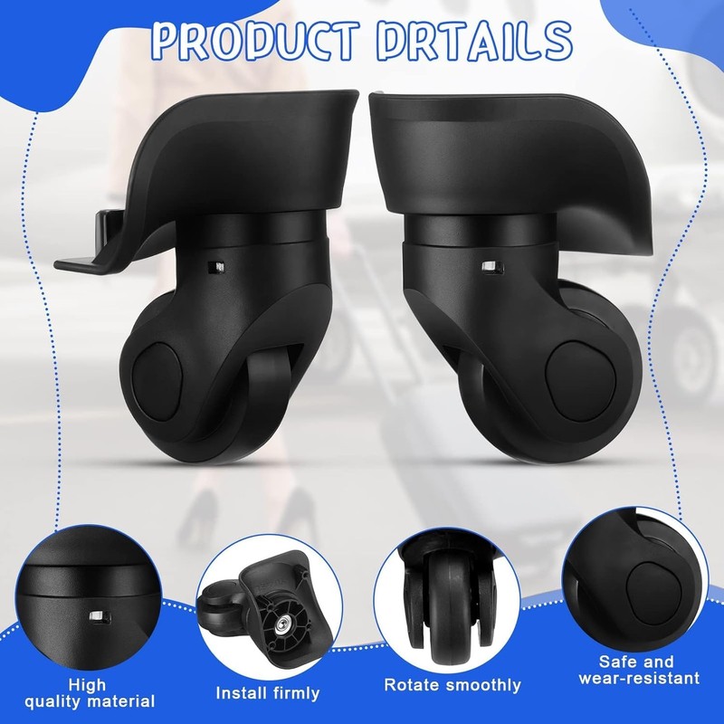JUVEL 1 Pair of Replacement Wheels for Suitcases – Replacement