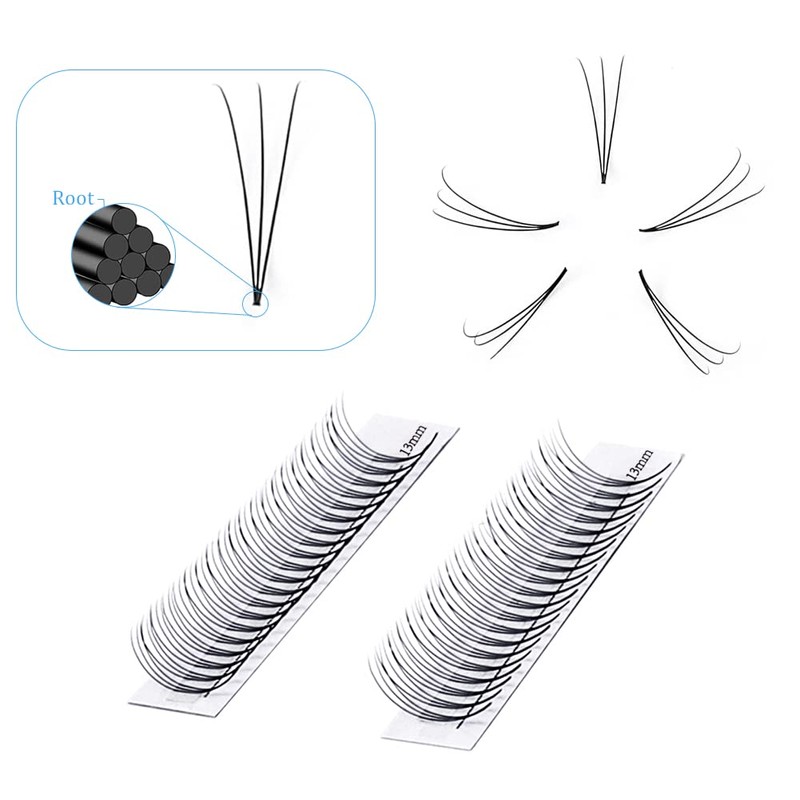 GEMERRY Ready-to-Use Fan Eyelashes, 3D Lashes, Volume, Individual Eyelashes, 0.07