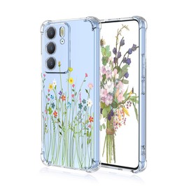 YUEQIAN Hülle für Realme C75 4G, Bunte Hübsch Blumen Cartoon Muster Clear Handyhülle, Transparent Ultradünn Weich TPU Bumper Stoßfest Mädchen Schutzhülle (Blume)