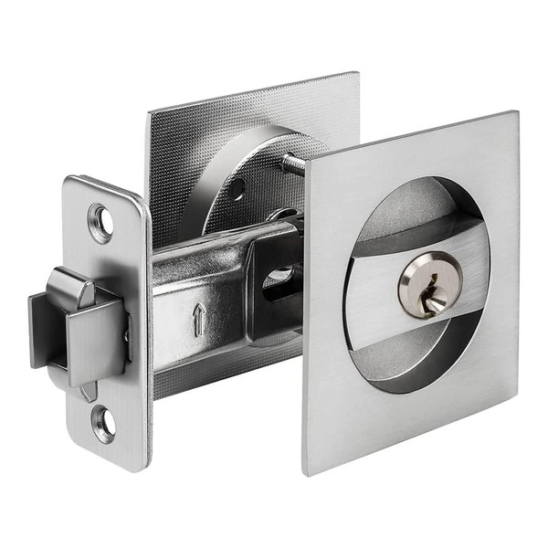 RRANXSZ Square Sliding Door Lock Pocket Door Lock with Key