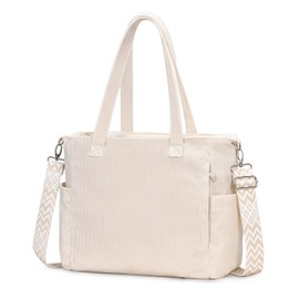 oscaurt Handbag Women's Cord Bag Shopper Large Shoulder Bag Tote Bag Crossbody Bag with Shoulder Strap Bag Fabric Bag for Work Bag Shopping Travel, 1 beige