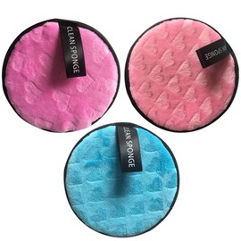 NTRUXZP Pack of 3 Washable Make-Up Pads, Microfibre Make-Up Wipes, Cotton Pads, Face Cleansing Make Up Remover Pads, Reusable, Environmentally Friendly for Facial Cleansing, Makeup Remover Pads