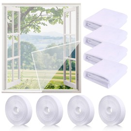 Fliegengitter Für Fenster Unsichtbares Moskitonetze Fenster Fenster Moskitonetze Mückennetz für Käfer Insekten (Weiß 4PCS)