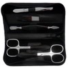 Tenartis 5-Piece Manicure Case Made of Genuine Leather With Zip
