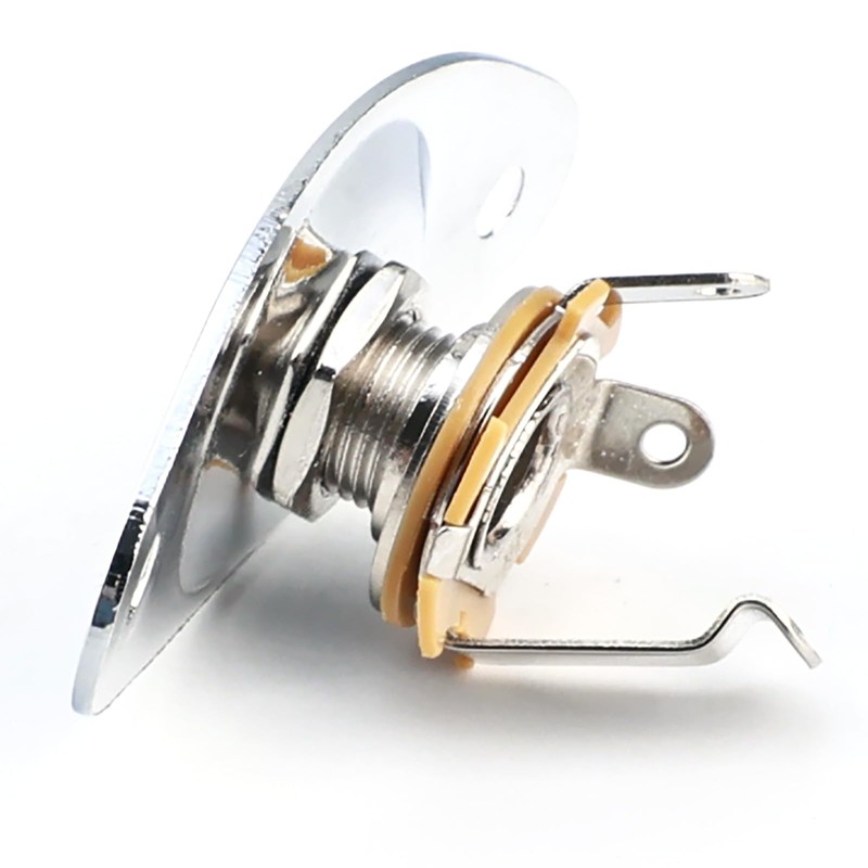 OVSAL 1/4" Guitar Output Jack Socket, Steel Input Jack（Chrome）