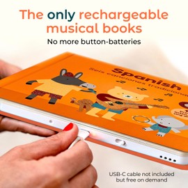 Cali's Books Spanish Book for Toddlers 1-3 - Musical Books for Kids, Interactive Baby Sound Book, Educational Song Learning Toys, Bilingual Music Toy for Babies, Libros para ninos en Espanol