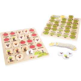 small foot Who Am I? 12363 Wooden "4 Friends" in Colourful Design, Board Game for Children from 4 Years