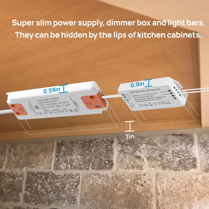 Litever Kitchen Under Cabinet Lights Plug in. Slim. Super Bright.