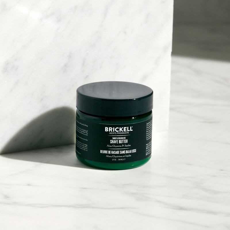 Brickell Men's Smooth Brushless Shave Butter for Men, Natural and