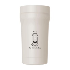 AeroPress Travel Coffee Tumbler, Stainless Steel Coffee Tumbler with Double-Wall Insulation, Splash-Resistant Lid, Built-In Filter Storage, Cup Holder Friendly for Hot or Cold Drinks, 16 oz, Cream