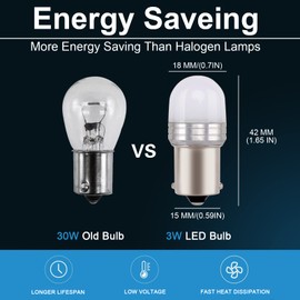 Ba15s 1156 12V 24V P21w LED Bulb 6000K Daylight White, Used for RV Interior, Backup Reverse Lights Landscape Lighting. Camping, RV Lights, Lawn Tractors, Mower, etc. 2Pcs