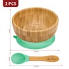 Vinsani Bamboo Bowl and Spoon Set for Baby/Toddler, Suction Plate,
