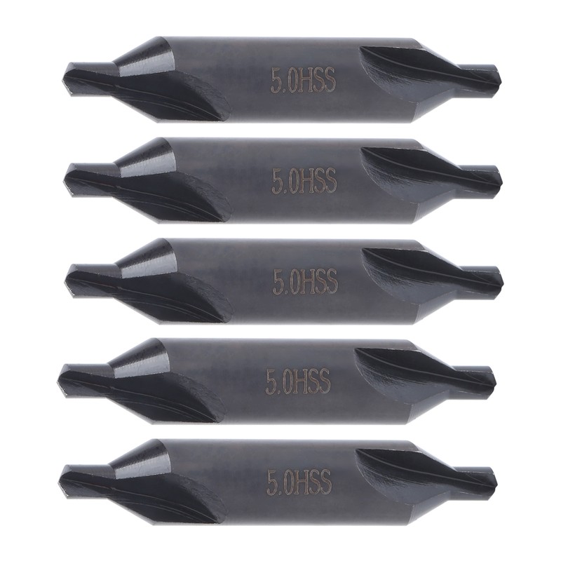 5Pcs Centering Drill Bits for Milling Machines High Speed Steel