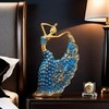 XINDAM Elegant Peacock Art Figurine Dancer Statue Decorative Home &
