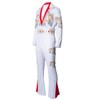 LVLING Mens 70s Aloha Costume Vegas Rock Star Jumpsuit (White,