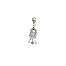 Rembrandt Sterling Silver Cukoo Clock Charm with Lobster Claw Clasp, Charms for Bracelets and Necklaces
