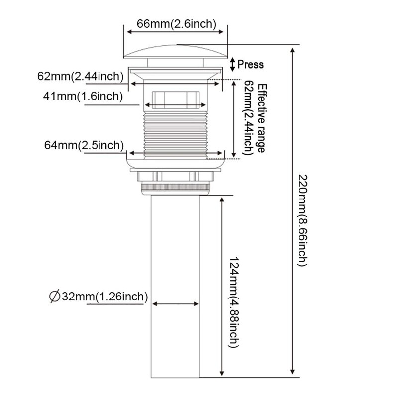 Gaosin Solid Brass Bathroom Faucet Sink Drain Stopper Vessel Vanity