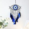 JZK Evil Eye black dream catcher, blue feather dream catcher