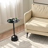 21" Metal Modern Round Side Table, Matte Black