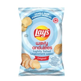 Lays 8 Bags of Lays Wavy Original Slightly Salted Chips 235g Each - Free Shipping