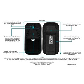 HT HALFTEE Avesl Active Sports Bra Phone Holder | Securely Attach Your Phone to Any Sports Bra | Black